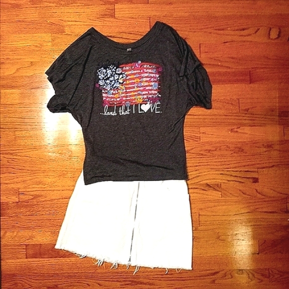 Free People We the Free front zip white distressed denim mini skirt Size 29 - Picture 3 of 6